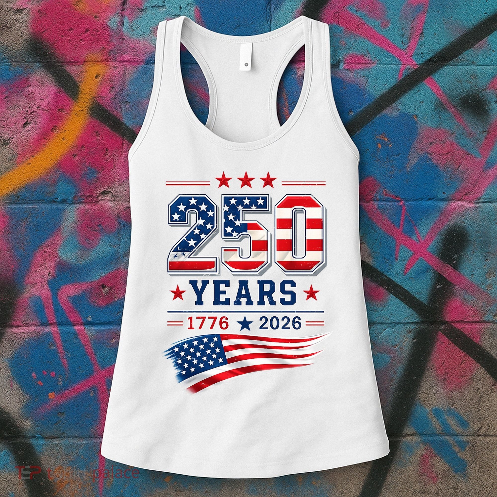 250 Years Of America 1776-2026 Patriotic Celebration Women's Tank Top