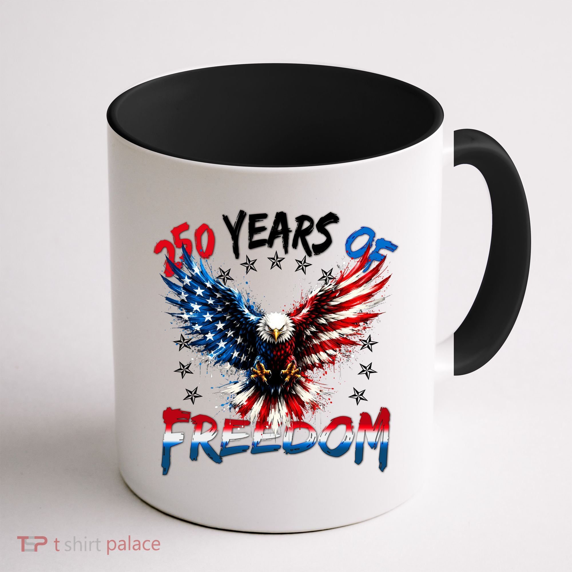 250  Years Of Freedom Painted American Flag Eagle Coffee Mug