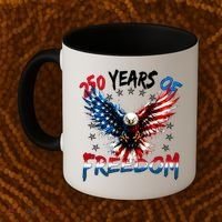 250  Years Of Freedom Painted American Flag Eagle Coffee Mug thumb 2