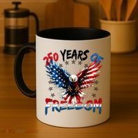 250  Years Of Freedom Painted American Flag Eagle Coffee Mug thumb 4