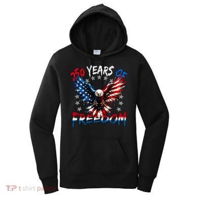 250  Years Of Freedom Painted American Flag Eagle Women's Hoodie
