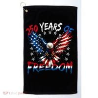 250  Years Of Freedom Painted American Flag Eagle Golf Towel thumb 0
