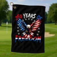 250  Years Of Freedom Painted American Flag Eagle Golf Towel thumb 1
