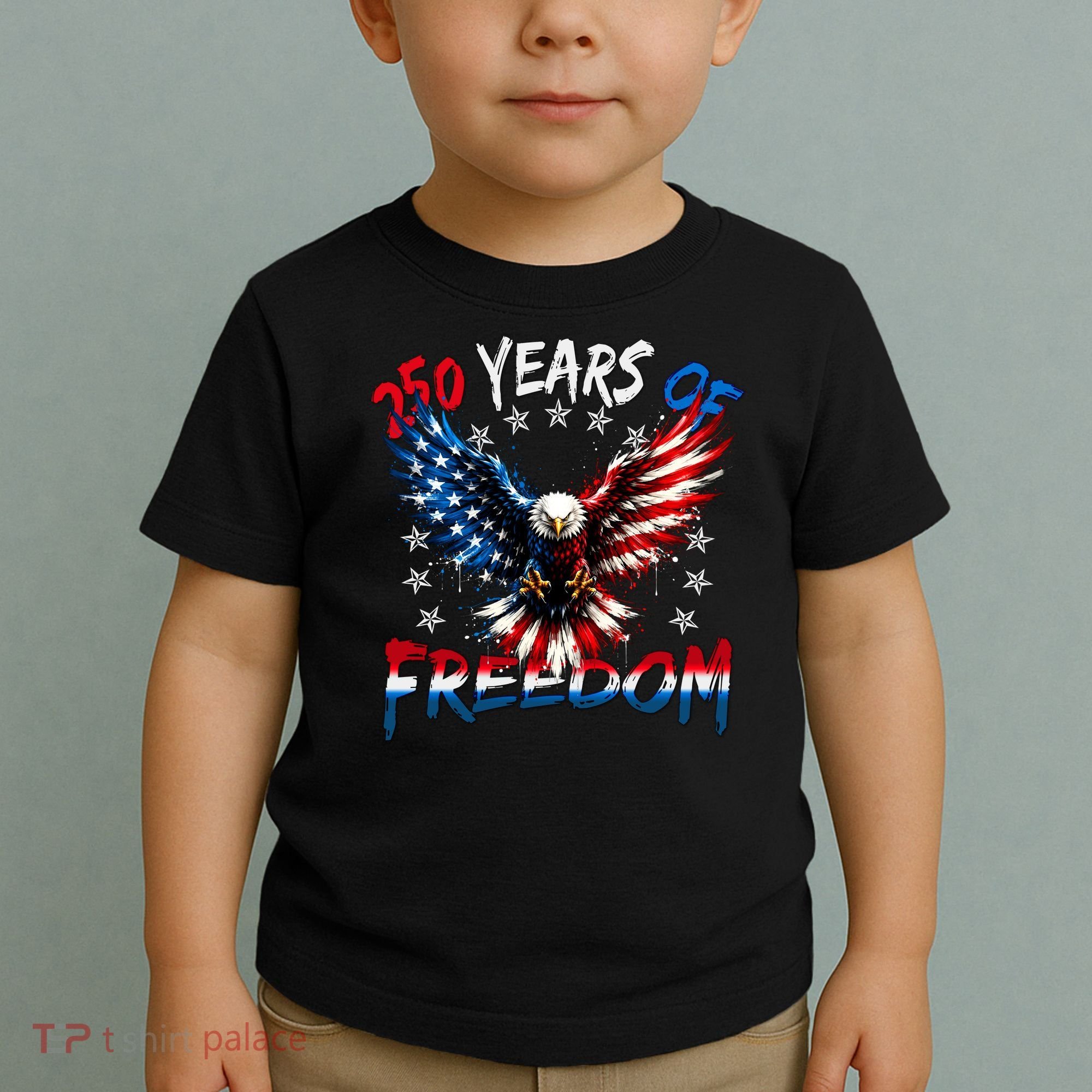 250  Years Of Freedom Painted American Flag Eagle Toddler T-Shirt