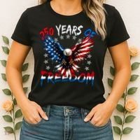 250  Years Of Freedom Painted American Flag Eagle Women's T-Shirt thumb 2