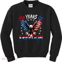 250  Years Of Freedom Painted American Flag Eagle Kids Sweatshirt thumb 0