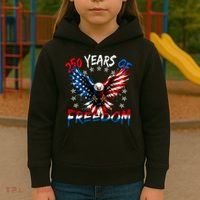 250  Years Of Freedom Painted American Flag Eagle Kids Hoodie thumb 3