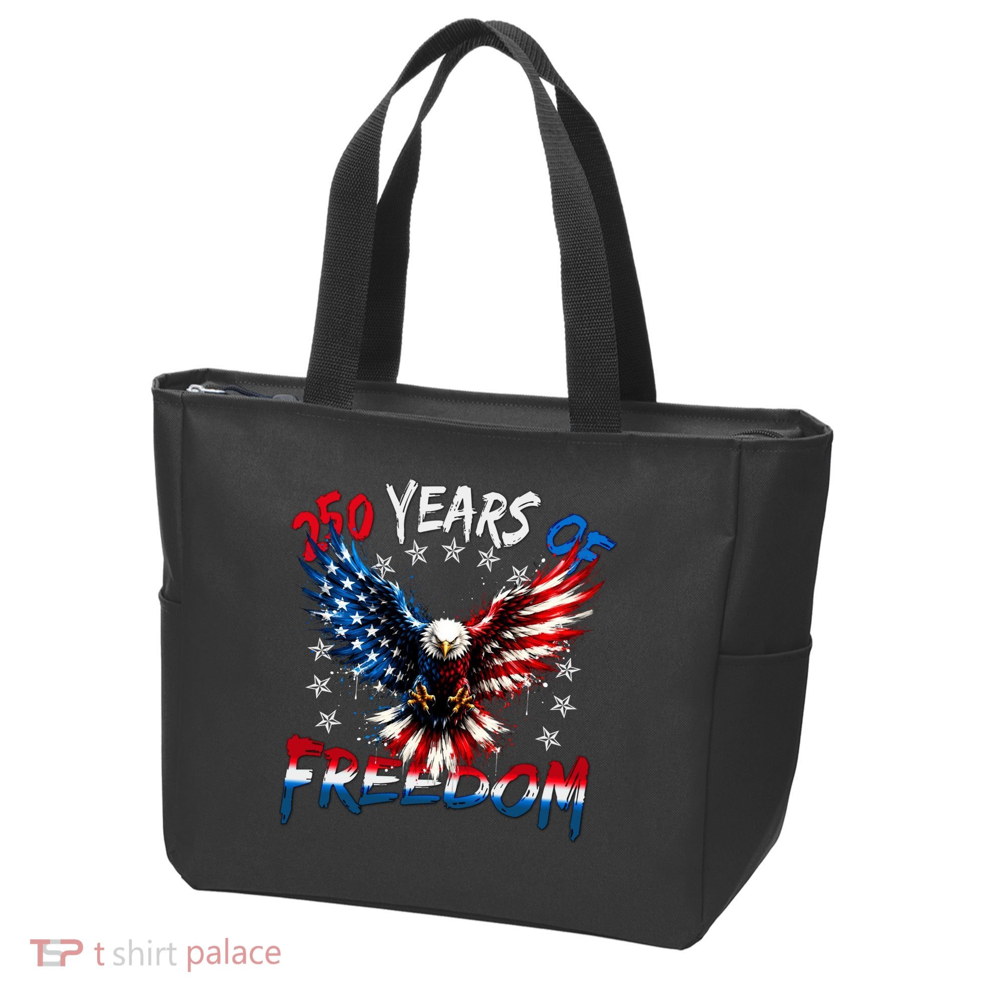 250  Years Of Freedom Painted American Flag Eagle Tote Bag