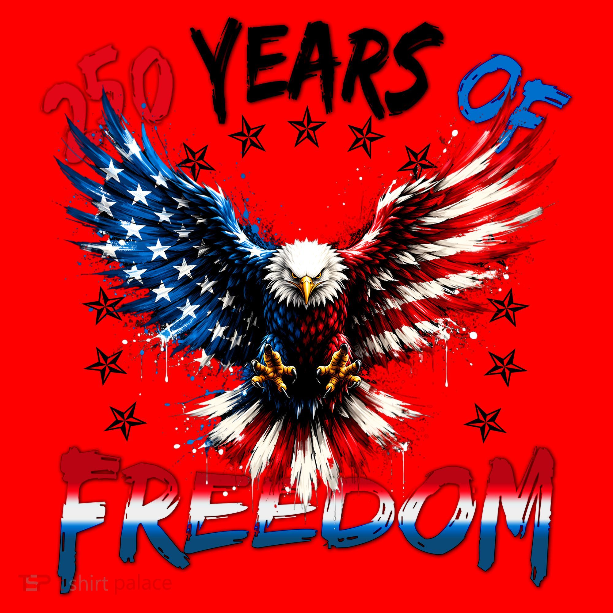 250  Years Of Freedom Painted American Flag Eagle Santa Hat