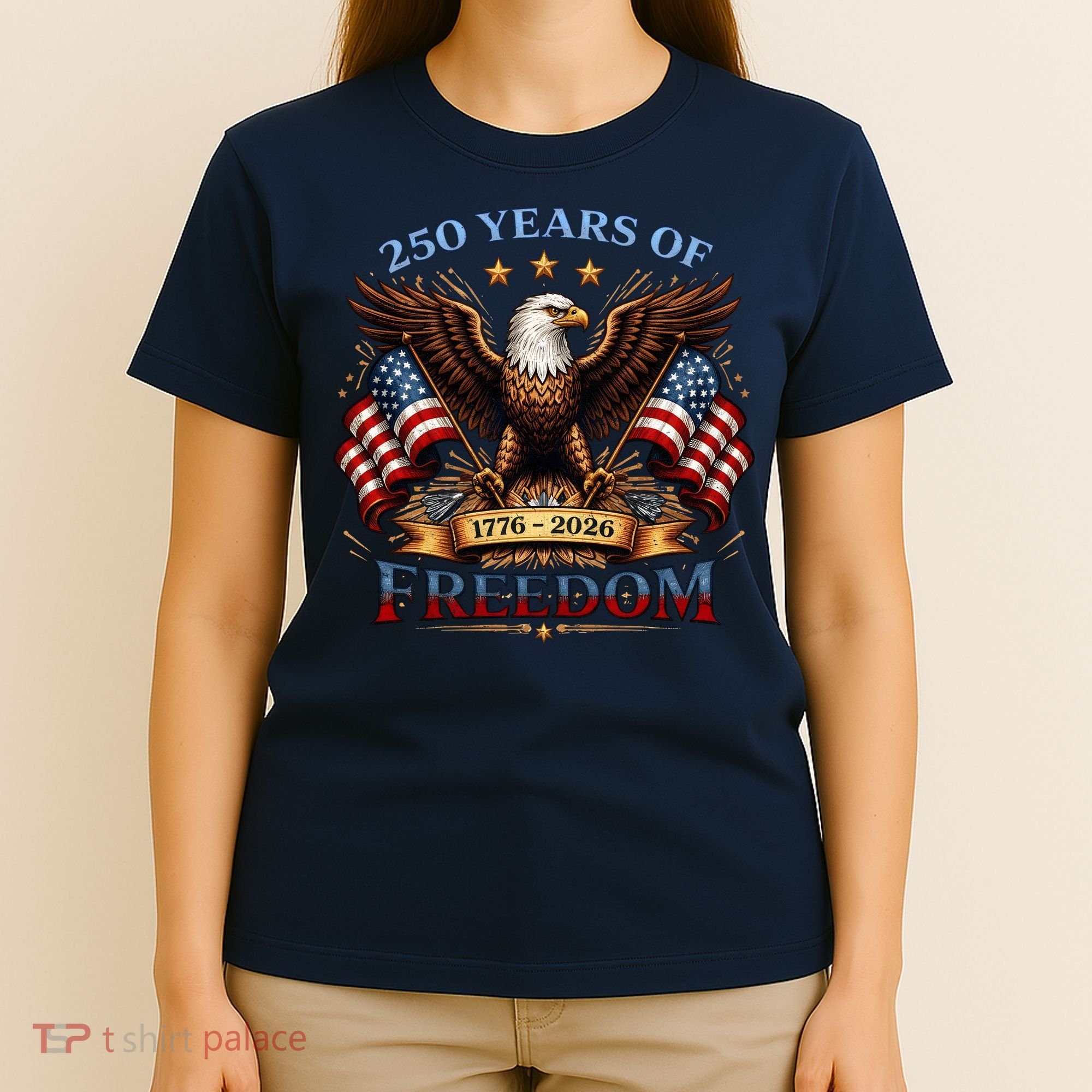 250 Years Of Freedom Eagle 1776 2026 America USA Anniversary  T-Shirt
