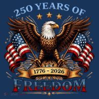 250 Years Of Freedom Eagle 1776 2026 America USA Anniversary  T-Shirt thumb 7