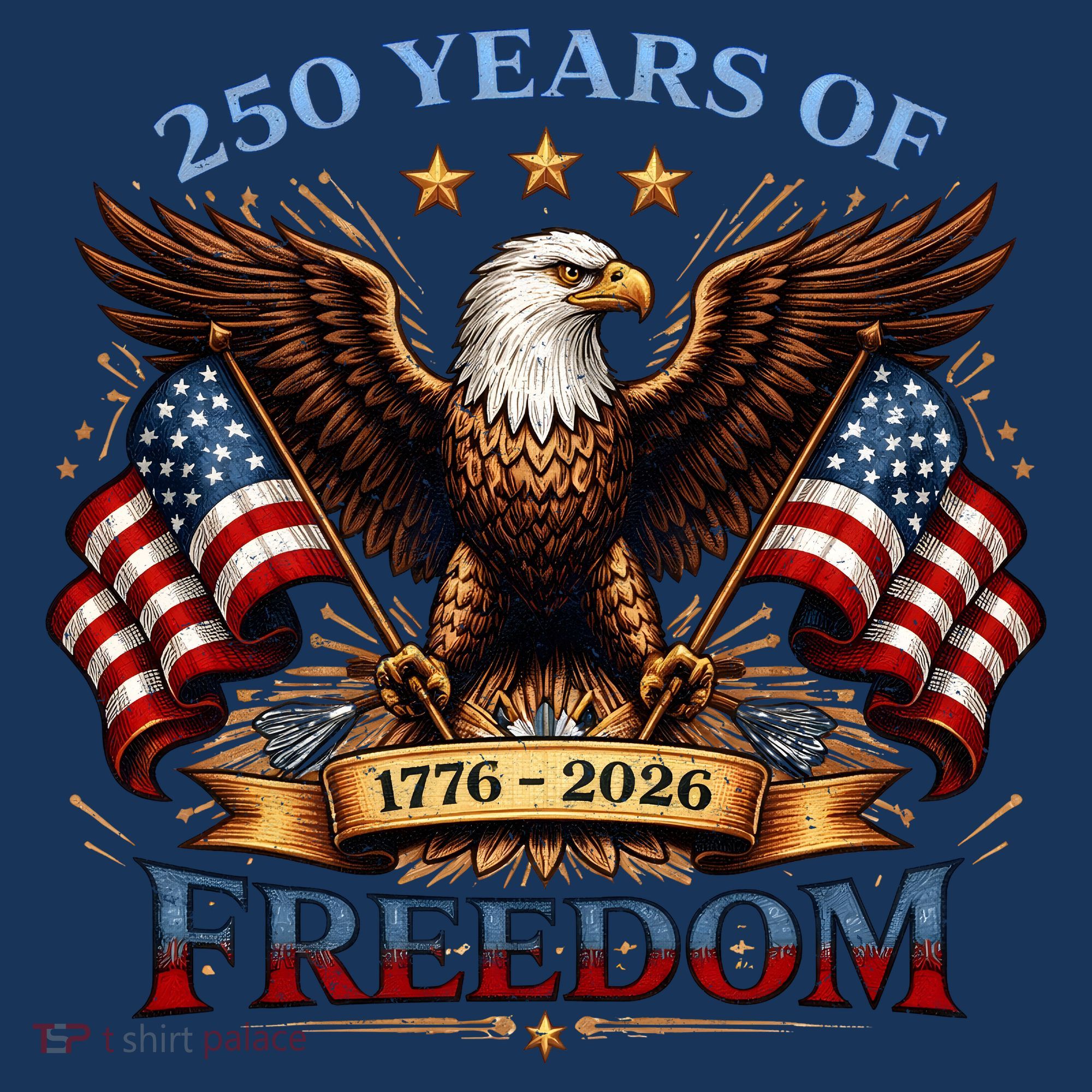 250 Years Of Freedom Eagle 1776 2026 America USA Anniversary  Polo