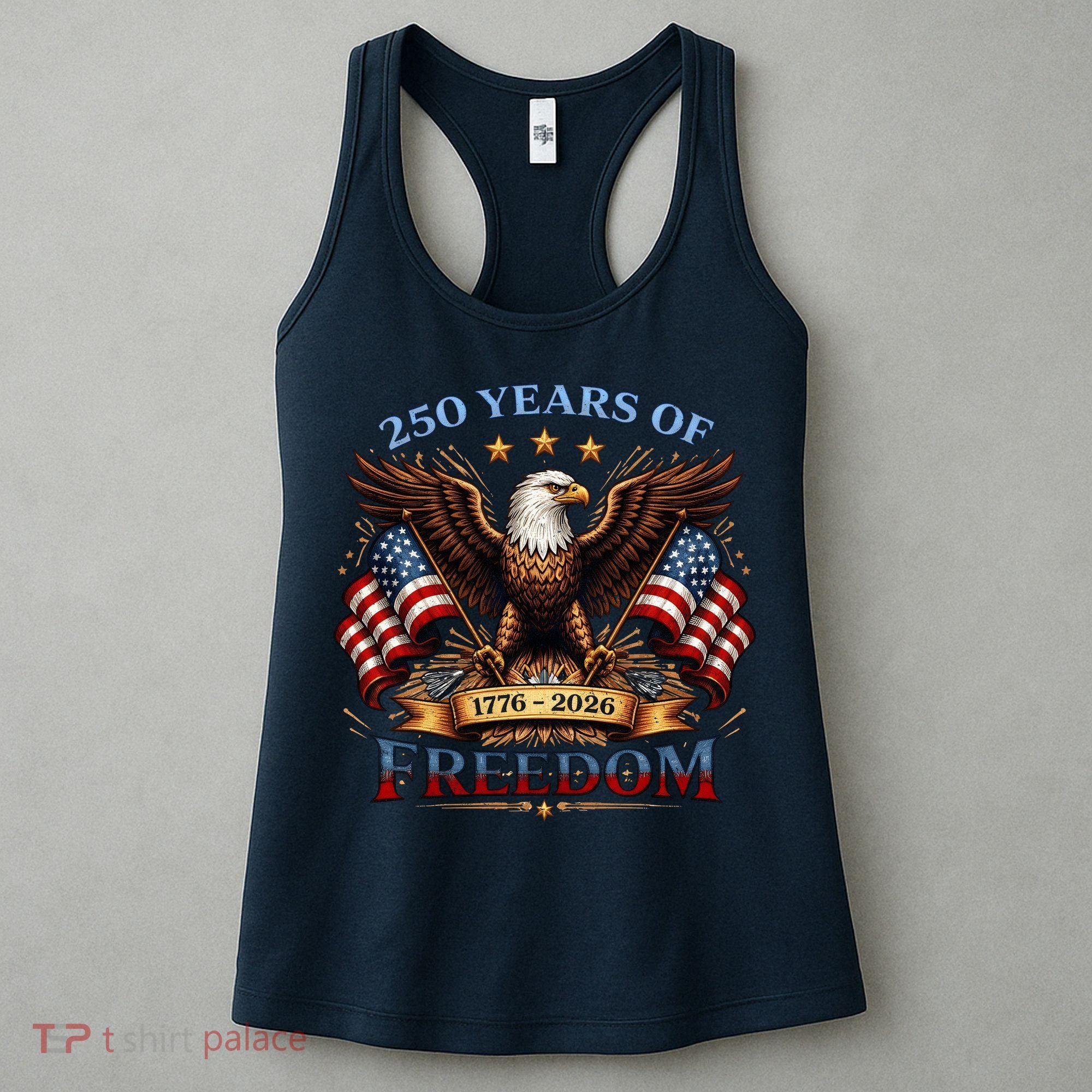 250 Years Of Freedom Eagle 1776 2026 America USA Anniversary  Women's Tank Top