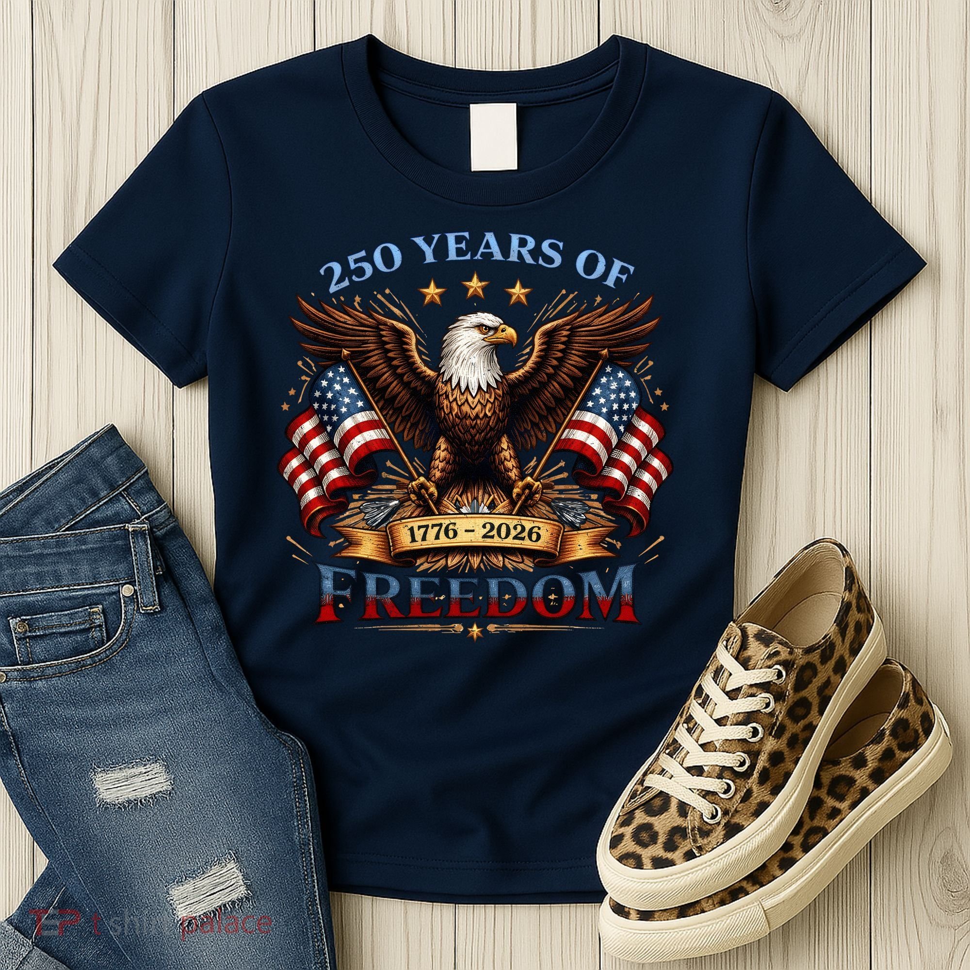 250 Years Of Freedom Eagle 1776 2026 America USA Anniversary  Women's T-Shirt