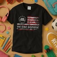 250 Years Patriotic We The People Flag America 250th Anniversary Kids T-Shirt thumb 3