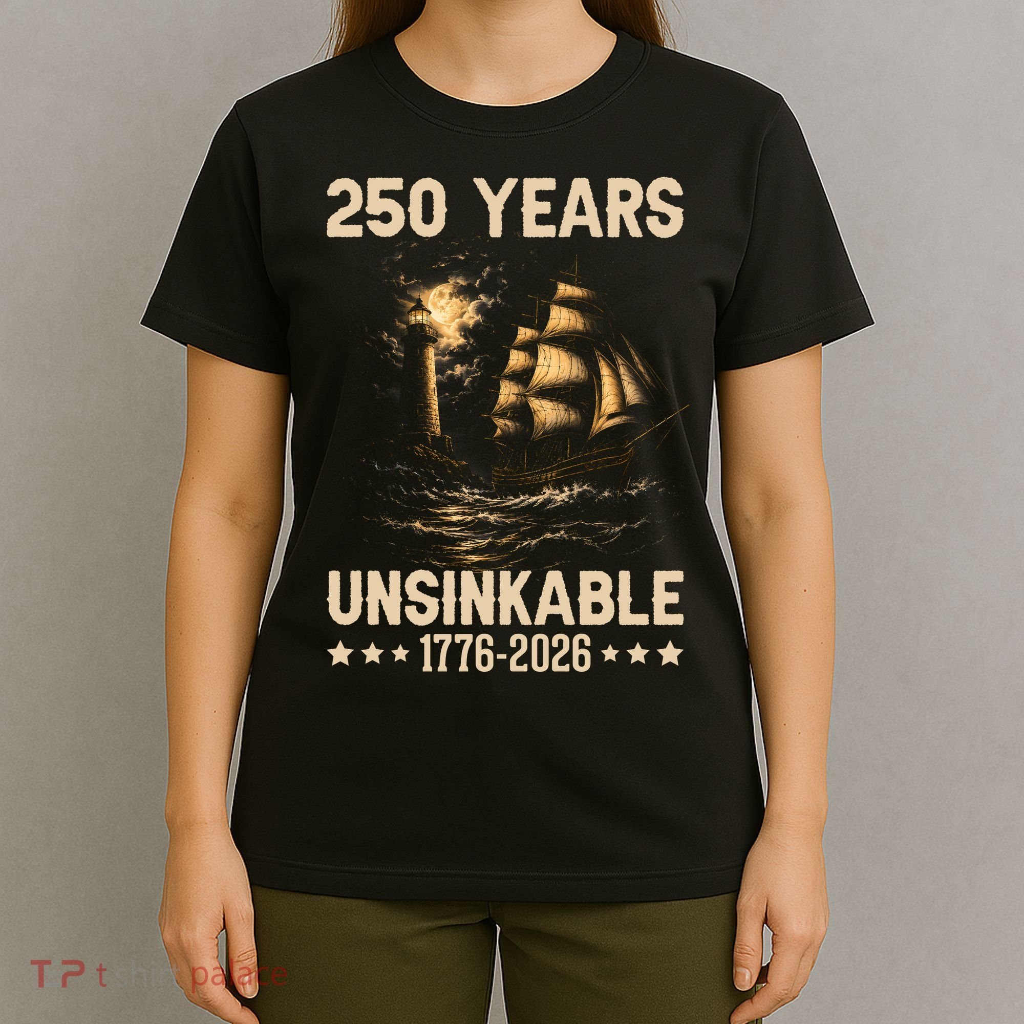 250 Years Patriotic Ship 1776-2026 250th Anniversary T-Shirt