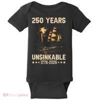 250 Years Patriotic Ship 1776-2026 250th Anniversary Baby Bodysuit thumb 0