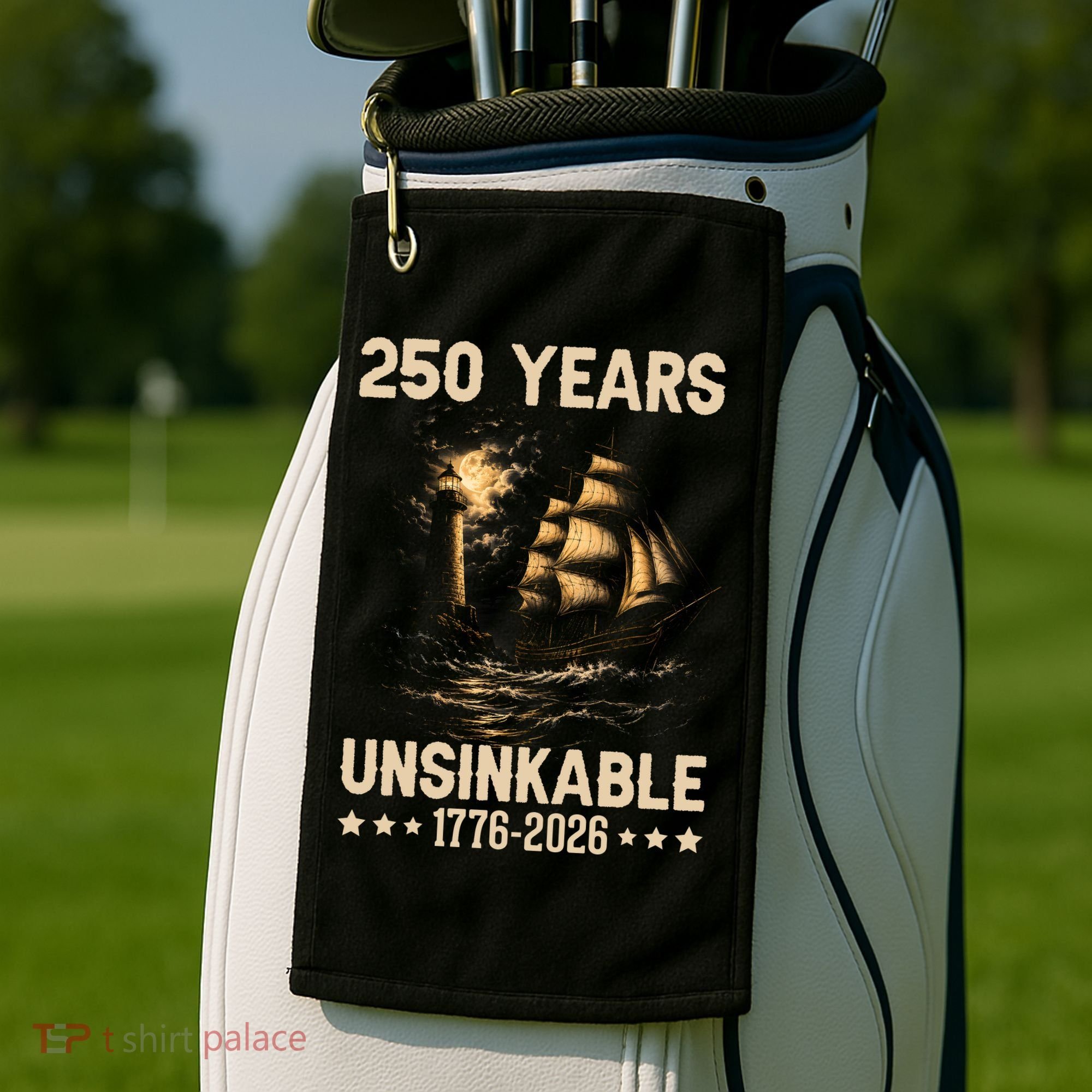 250 Years Patriotic Ship 1776-2026 250th Anniversary Golf Towel