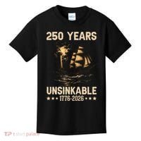 250 Years Patriotic Ship 1776-2026 250th Anniversary Kids T-Shirt thumb 0