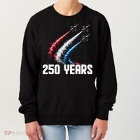 250 Years Red White And Blue Fighter Jets USA Women's Sweatshirt thumb 0