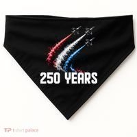 250 Years Red White And Blue Fighter Jets USA USA-Made Doggie Bandana thumb 0
