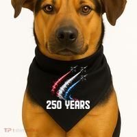 250 Years Red White And Blue Fighter Jets USA USA-Made Doggie Bandana thumb 1