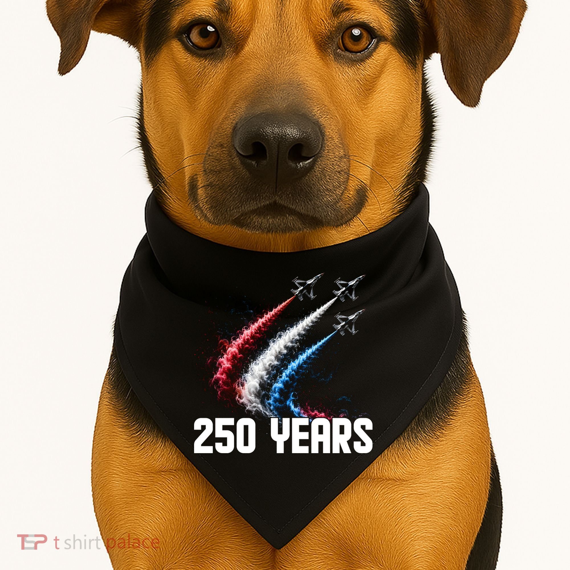 250 Years Red White And Blue Fighter Jets USA USA-Made Doggie Bandana