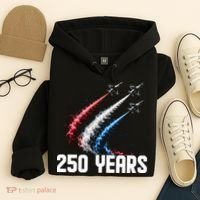 250 Years Red White And Blue Fighter Jets USA Hoodie thumb 4