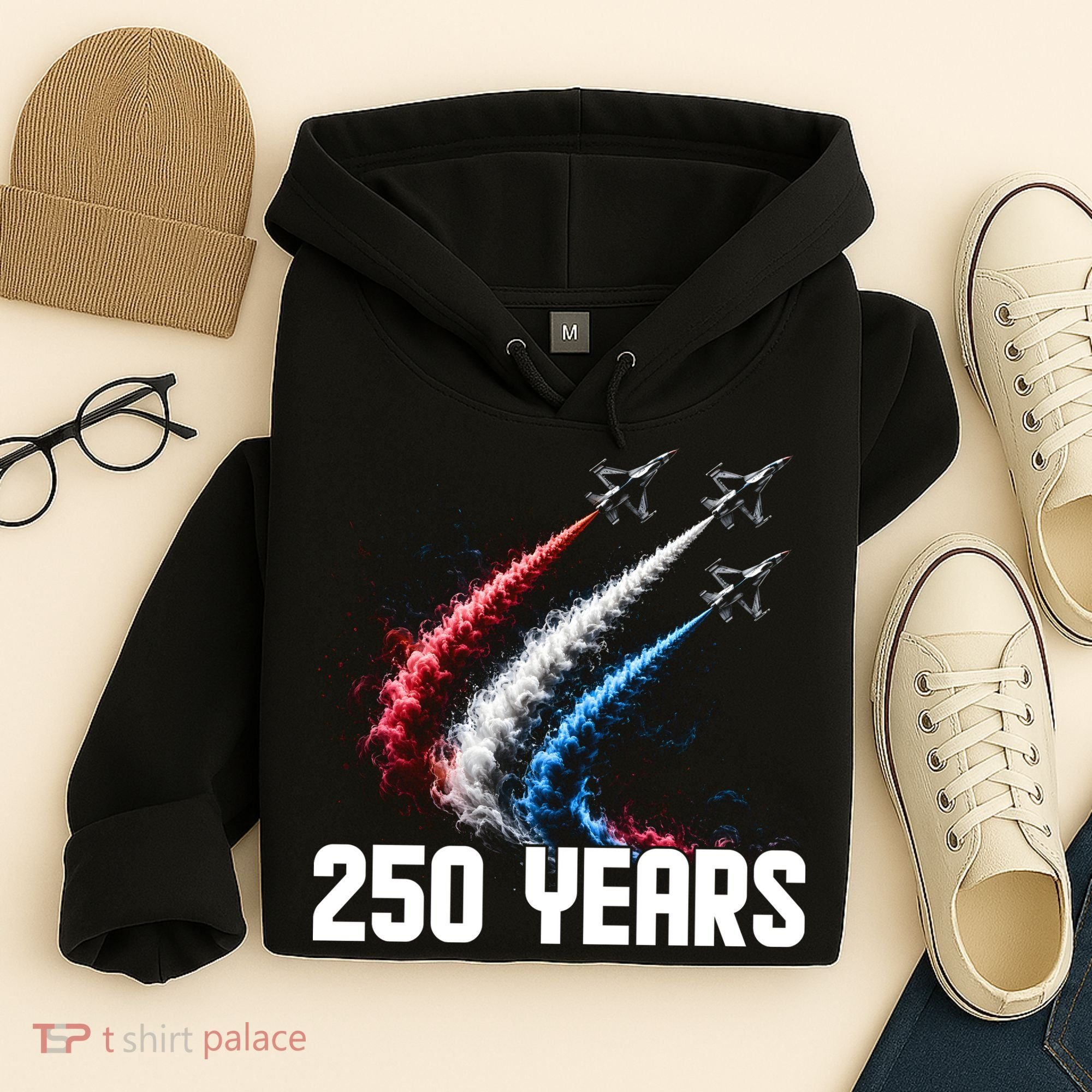 250 Years Red White And Blue Fighter Jets USA Hoodie