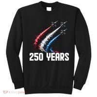 250 Years Red White And Blue Fighter Jets USA Sweatshirt thumb 0