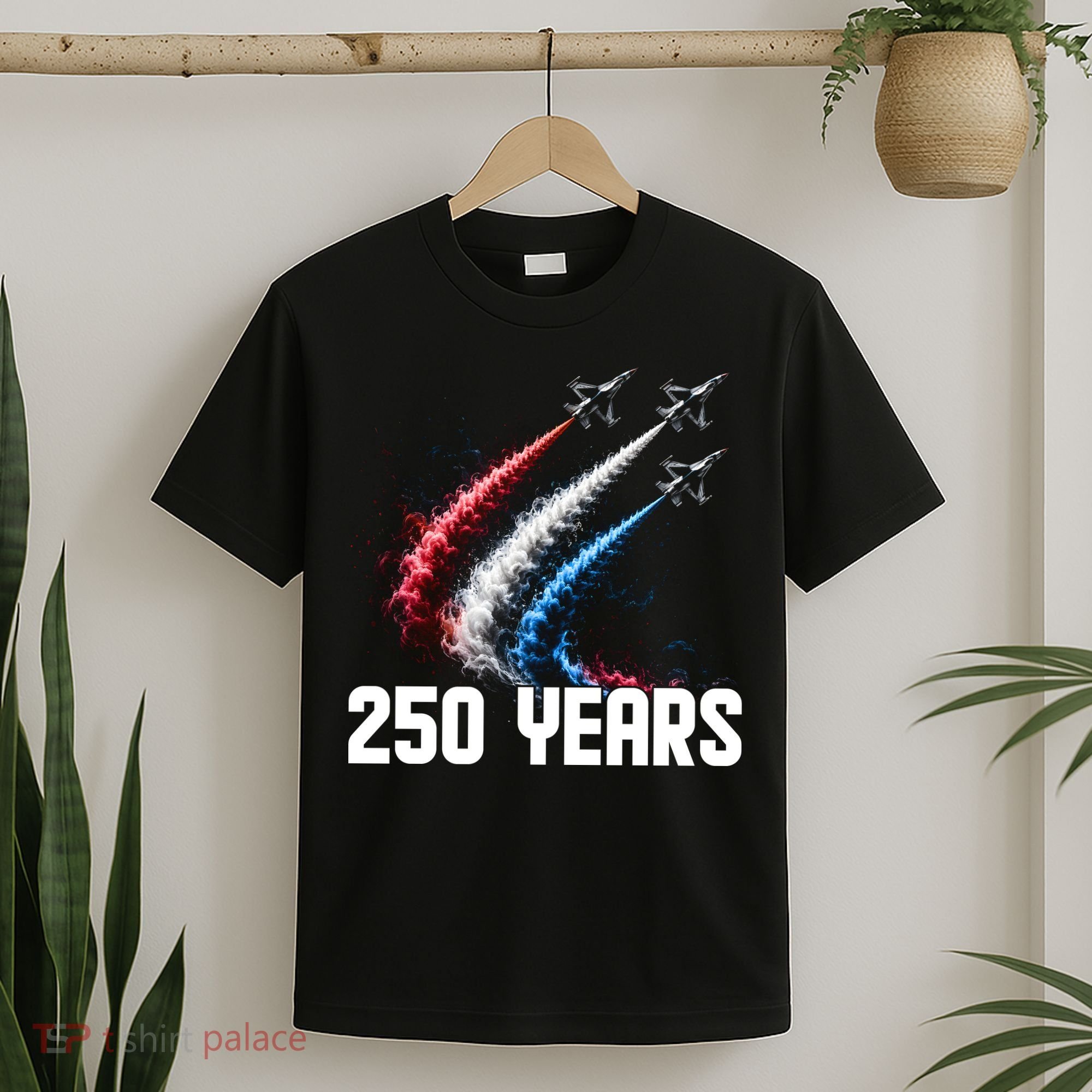 250 Years Red White And Blue Fighter Jets USA T-Shirt