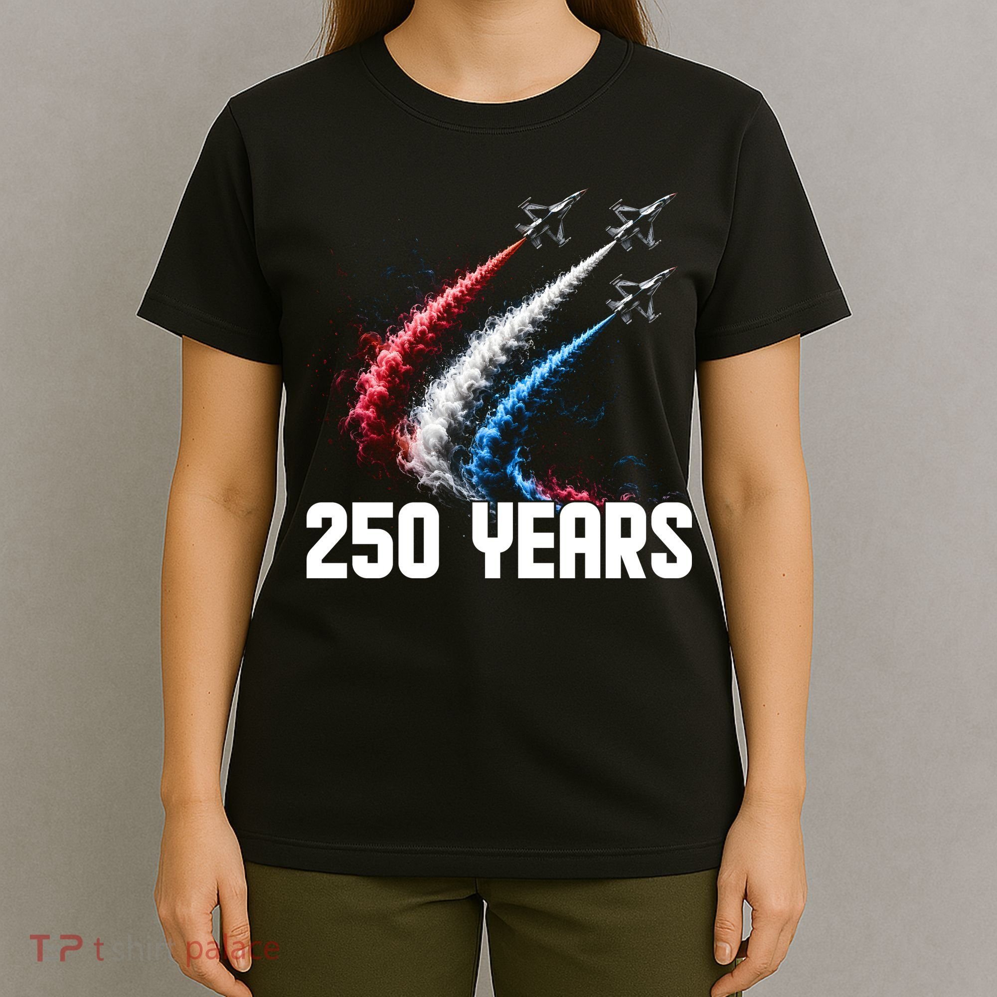 250 Years Red White And Blue Fighter Jets USA T-Shirt