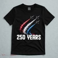 250 Years Red White And Blue Fighter Jets USA T-Shirt thumb 5