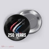 250 Years Red White And Blue Fighter Jets USA Button thumb 0