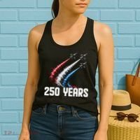 250 Years Red White And Blue Fighter Jets USA Women's Tank Top thumb 2
