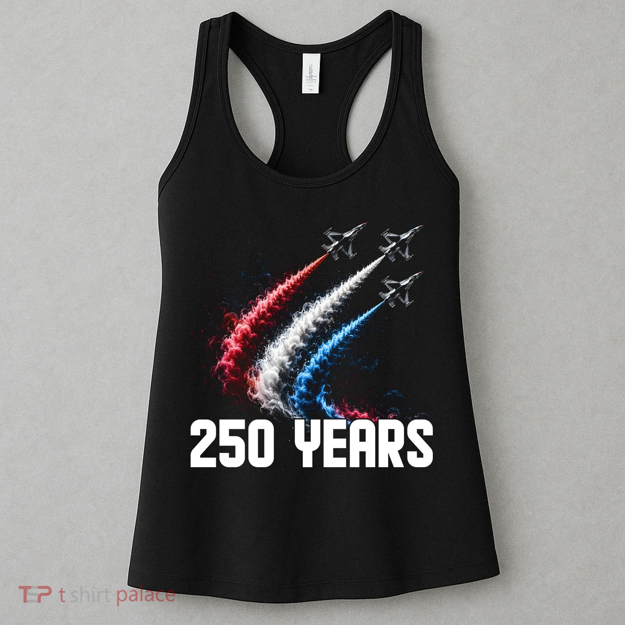 250 Years Red White And Blue Fighter Jets USA Women's Tank Top