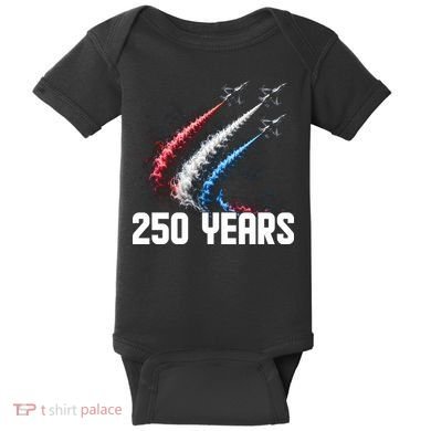 250 Years Red White And Blue Fighter Jets USA Baby Bodysuit