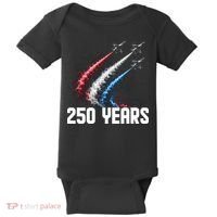 250 Years Red White And Blue Fighter Jets USA Baby Bodysuit thumb 0