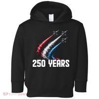 250 Years Red White And Blue Fighter Jets USA Toddler Hoodie thumb 0