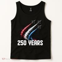 250 Years Red White And Blue Fighter Jets USA Tank Top thumb 2