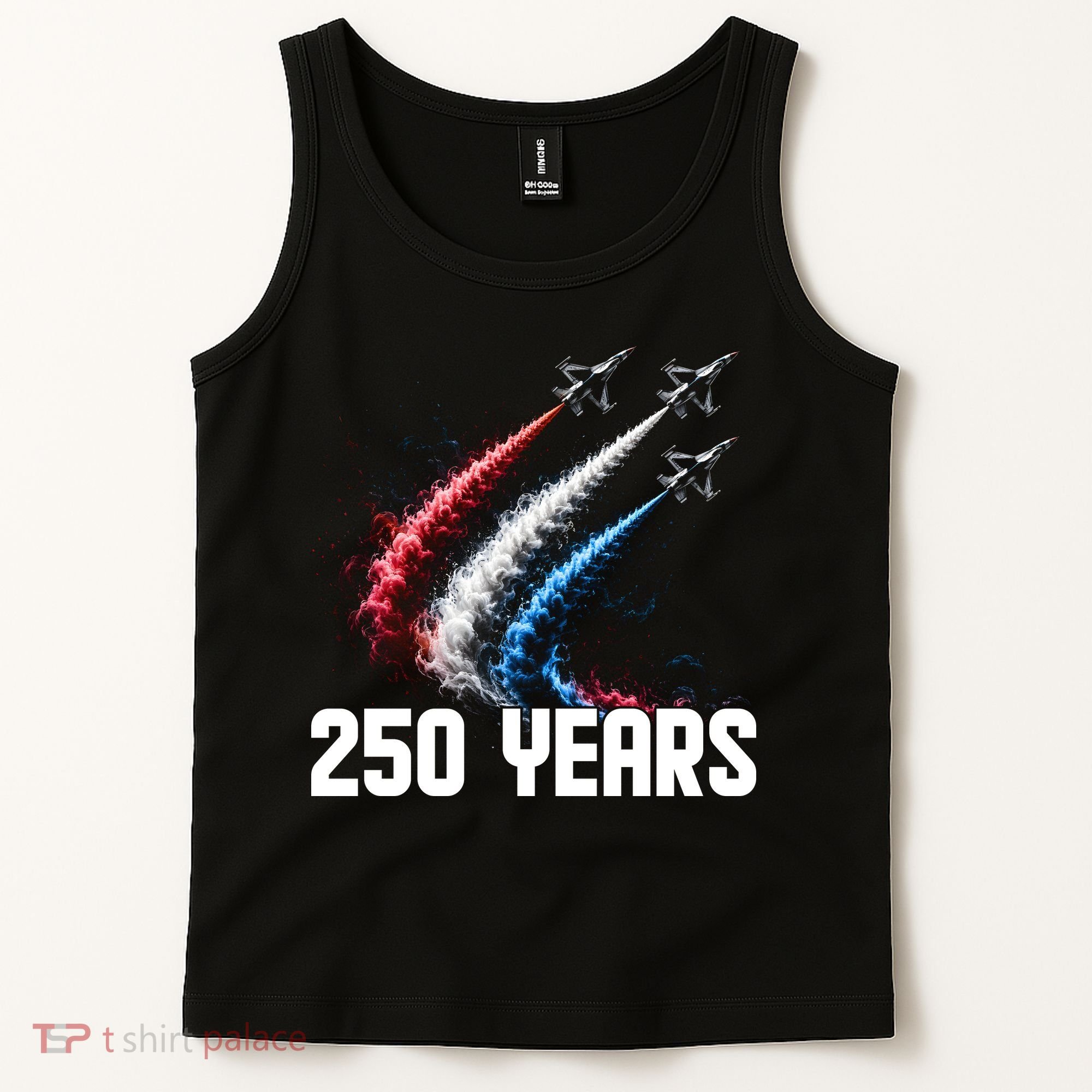 250 Years Red White And Blue Fighter Jets USA Tank Top