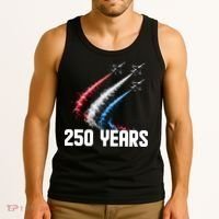 250 Years Red White And Blue Fighter Jets USA Tank Top thumb 3