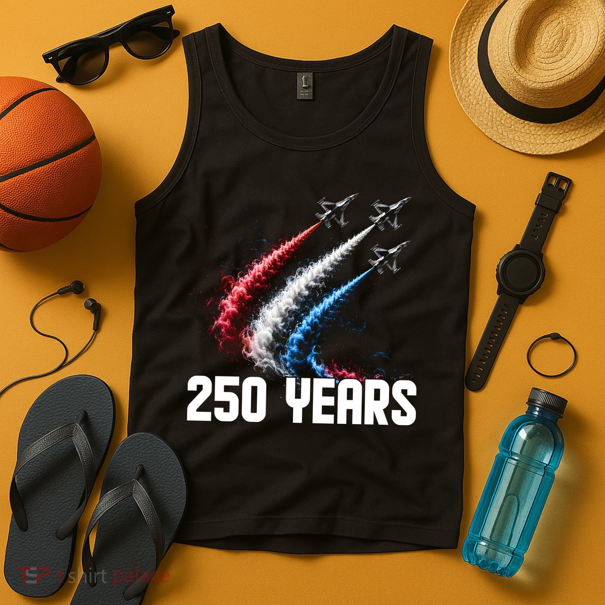 250 Years Red White And Blue Fighter Jets USA Tank Top