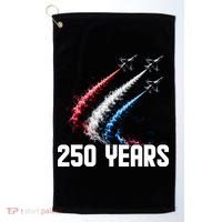 250 Years Red White And Blue Fighter Jets USA Golf Towel thumb 0