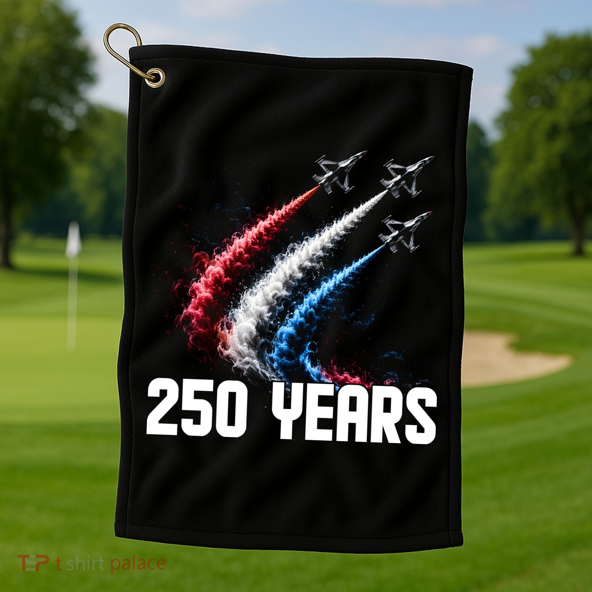 250 Years Red White And Blue Fighter Jets USA Golf Towel