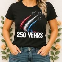 250 Years Red White And Blue Fighter Jets USA Women's T-Shirt thumb 2