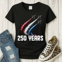 250 Years Red White And Blue Fighter Jets USA Women's T-Shirt thumb 3