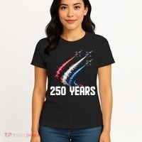 250 Years Red White And Blue Fighter Jets USA Women's T-Shirt thumb 4