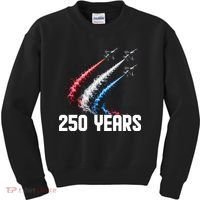250 Years Red White And Blue Fighter Jets USA Kids Sweatshirt thumb 0