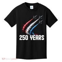 250 Years Red White And Blue Fighter Jets USA Kids T-Shirt thumb 0